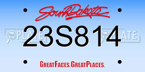 23S814 South Dakota License Plate