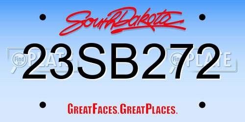 23SB272 South Dakota License Plate
