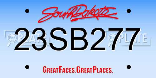 23SB277 South Dakota License Plate