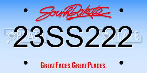 23SS222 South Dakota License Plate