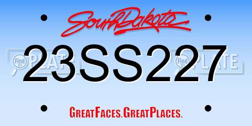 23SS227 South Dakota License Plate