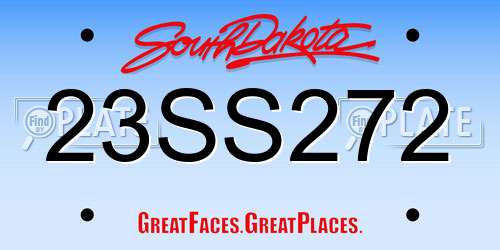 23SS272 South Dakota License Plate