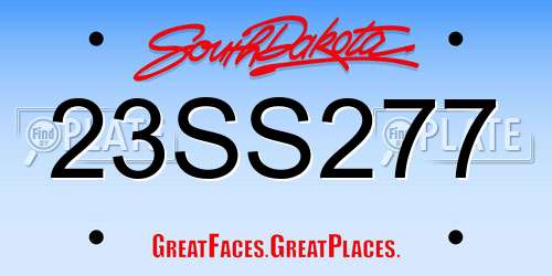 23SS277 South Dakota License Plate