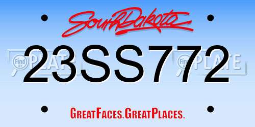 23SS772 South Dakota License Plate