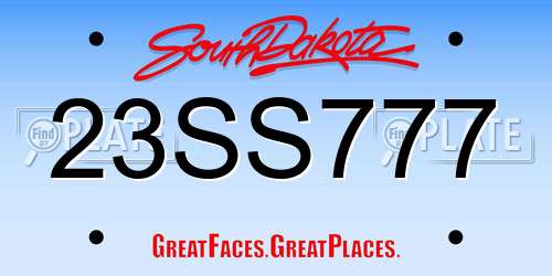 23SS777 South Dakota License Plate
