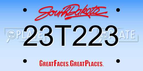 23T223 South Dakota License Plate
