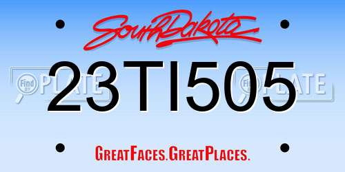 23TI505 South Dakota License Plate
