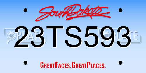 23TS593 South Dakota License Plate