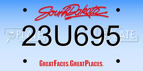 23U695 South Dakota License Plate