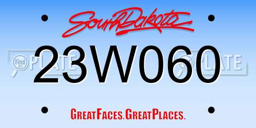 23W060 South Dakota License Plate