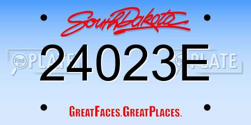 24023E South Dakota License Plate