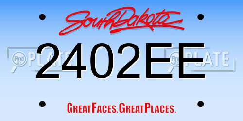 2402EE South Dakota License Plate
