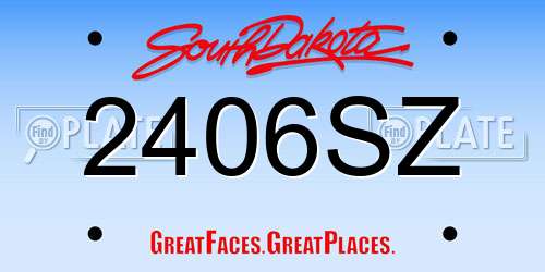 2406SZ South Dakota License Plate