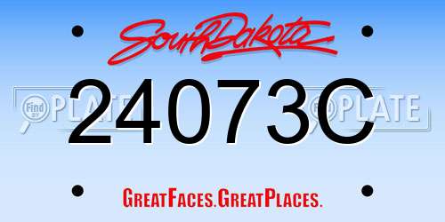 24073C South Dakota License Plate