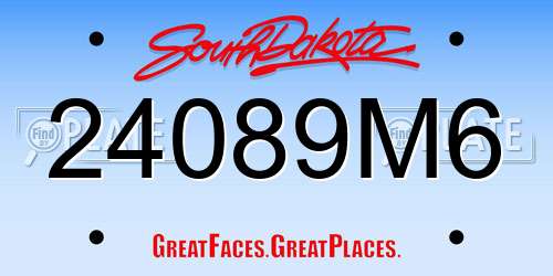 24089M6 South Dakota License Plate