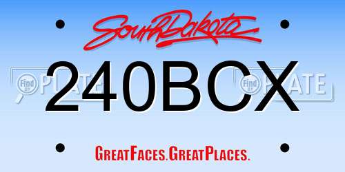 240BCX South Dakota License Plate