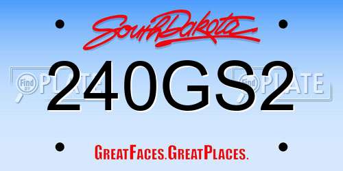 240GS2 South Dakota License Plate