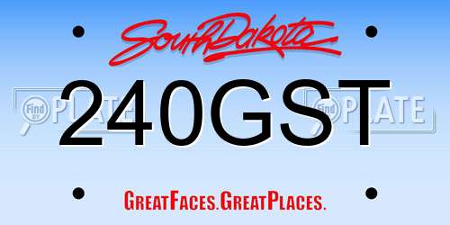 240GST South Dakota License Plate