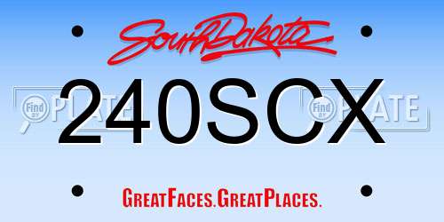 240SCX South Dakota License Plate