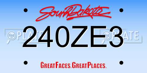 240ZE3 South Dakota License Plate