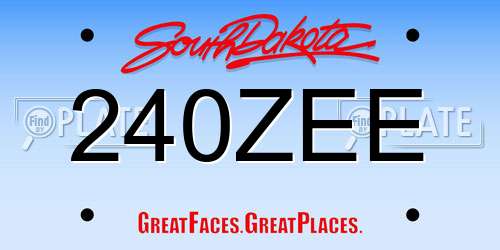 240ZEE South Dakota License Plate