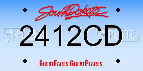 2412CD South Dakota License Plate