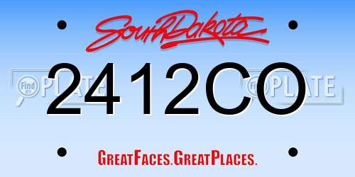 2412CO South Dakota License Plate