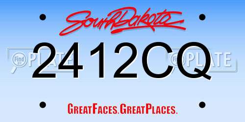 2412CQ South Dakota License Plate