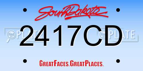 2417CD South Dakota License Plate