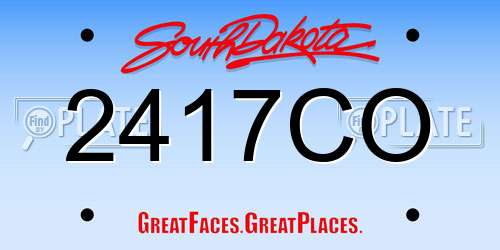 2417CO South Dakota License Plate