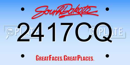 2417CQ South Dakota License Plate