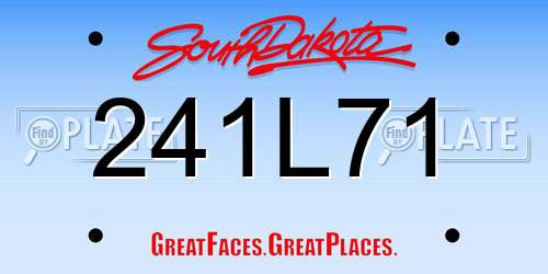 241L71 South Dakota License Plate