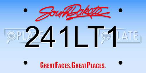 241LT1 South Dakota License Plate