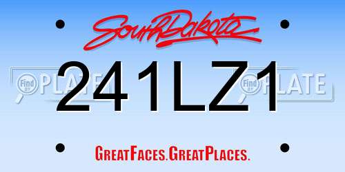 241LZ1 South Dakota License Plate