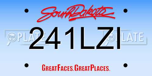 241LZI South Dakota License Plate