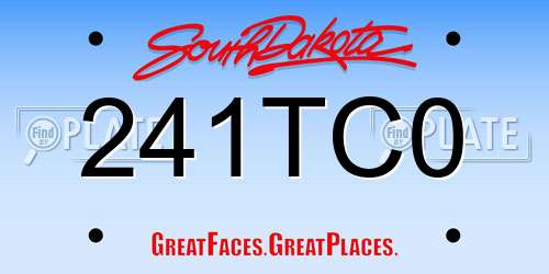 241TC0 South Dakota License Plate
