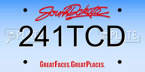 241TCD South Dakota License Plate