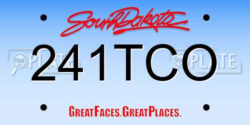 241TCO South Dakota License Plate