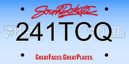 241TCQ South Dakota License Plate