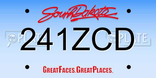 241ZCD South Dakota License Plate