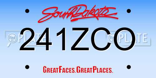 241ZCO South Dakota License Plate