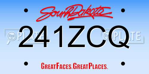 241ZCQ South Dakota License Plate
