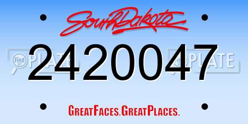 2420047 South Dakota License Plate