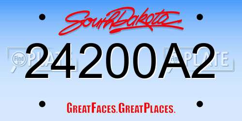 24200A2 South Dakota License Plate