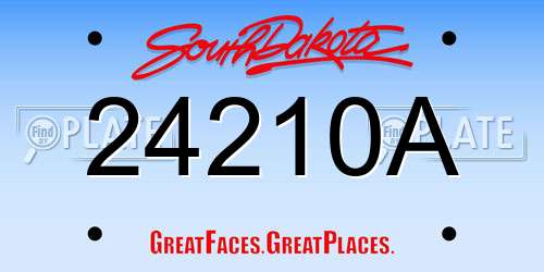 24210A South Dakota License Plate