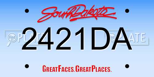2421DA South Dakota License Plate