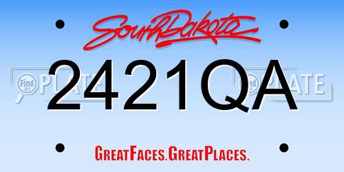 2421QA South Dakota License Plate
