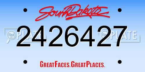 2426427 South Dakota License Plate
