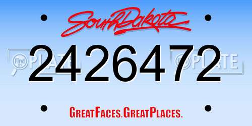 2426472 South Dakota License Plate