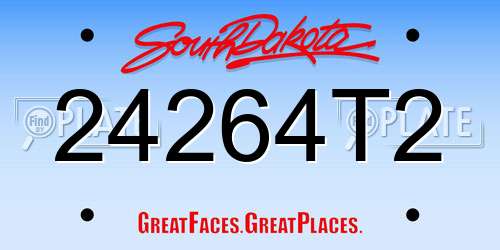 24264T2 South Dakota License Plate
